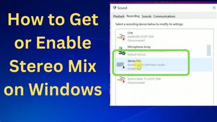 How do I get stereo mix on Windows 7?