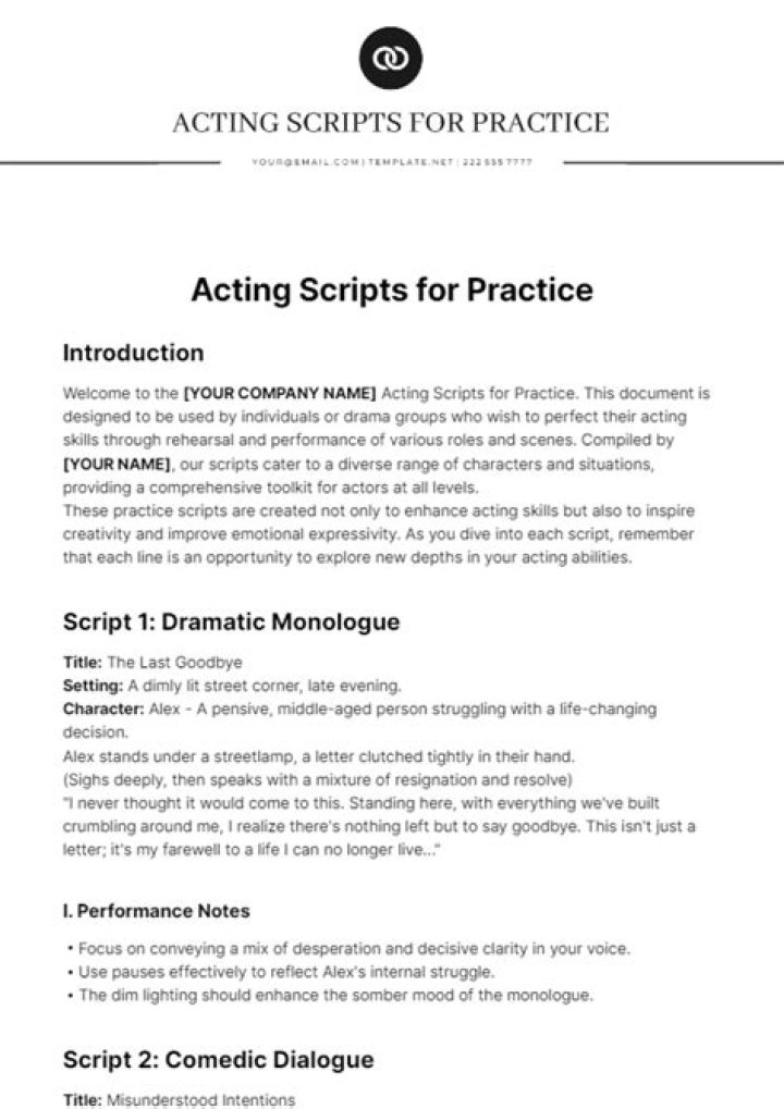 What are some scripts to practice acting?